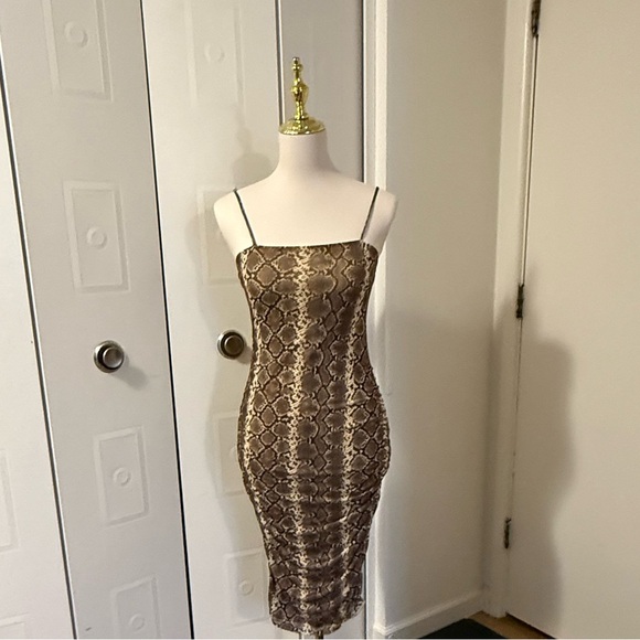 Chocolate Brown Snake Skin design S “Fashion Nova” Dress - Picture 2 of 6